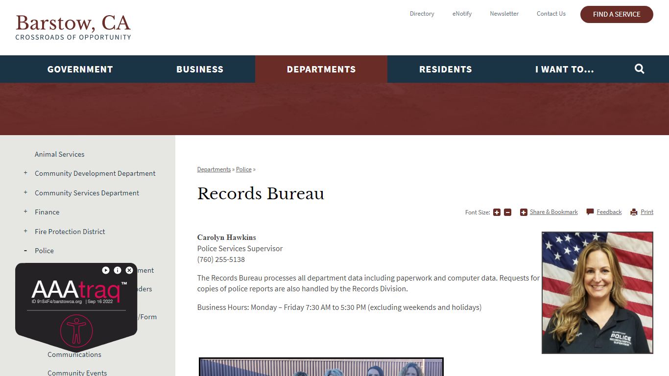 Records Bureau | City of Barstow